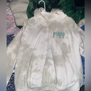 panic at the disco white grey tie dye sweatshirt